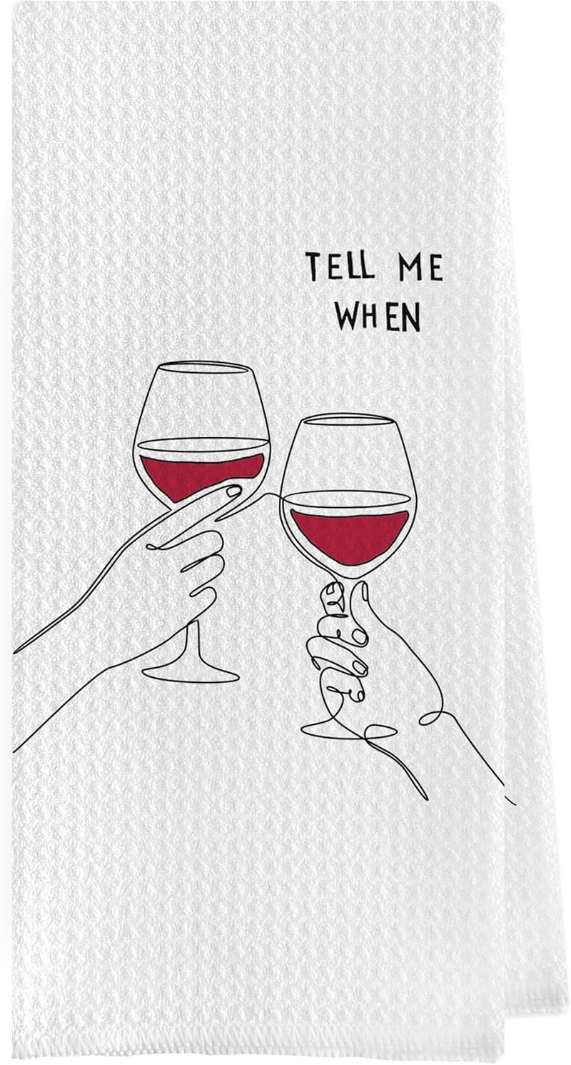 Geqtt Gqtt Wine Lovers Dish Towel - Funny Decorative Waffle Weave Kitchen Towels, Tea Hand Towel, Housewarming Gift (16×24 Inches) - Image 1